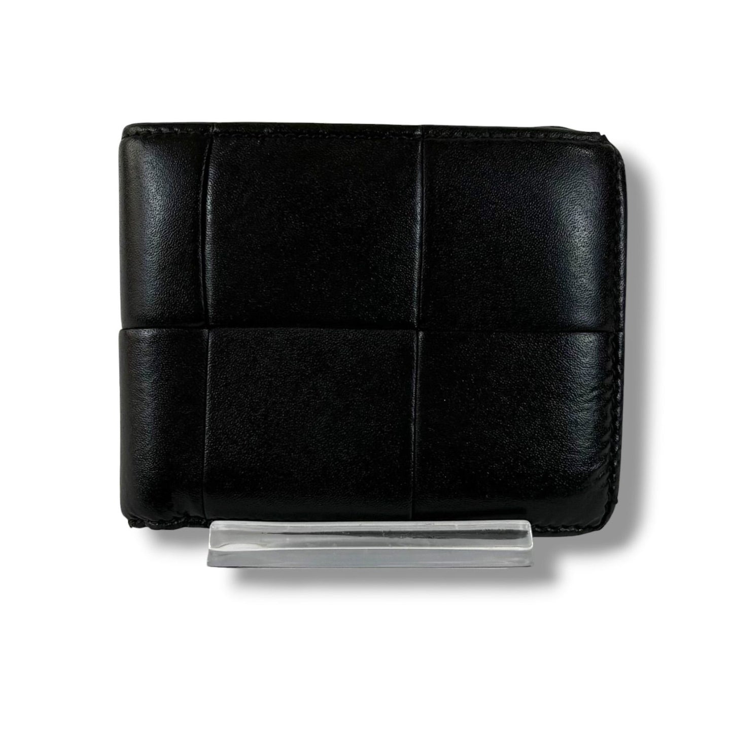 Bottega Veneta Bifold Wallet Compact Maxi Intrecciato Leather Cassette Black — view 4