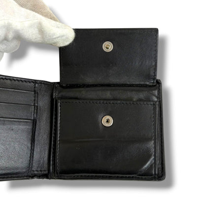 Bottega Veneta Bifold Wallet Compact Maxi Intrecciato Leather Cassette Black — view 6