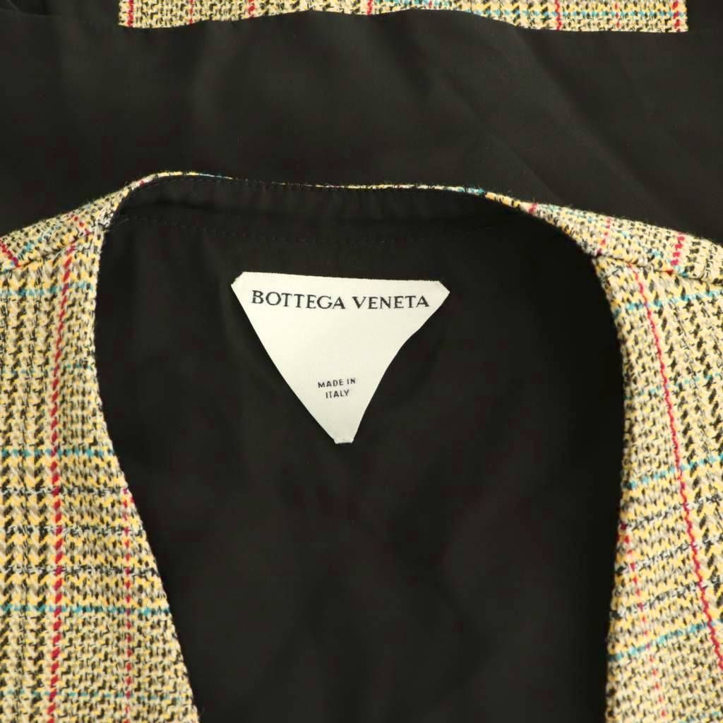 Bottega Veneta Belted Check Vest Wool 40 Beige HS — view 6