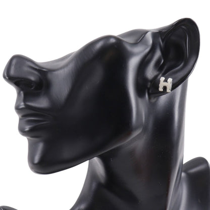 Hermes Pop Mini Metal Enamel White Earrings — view 2