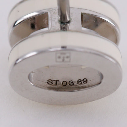 Hermes Pop Mini Metal Enamel White Earrings — view 9