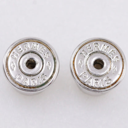 Hermes Pop Mini Metal Enamel White Earrings — view 7