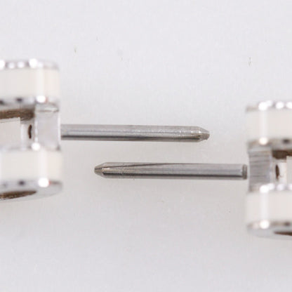Hermes Pop Mini Metal Enamel White Earrings — view 8