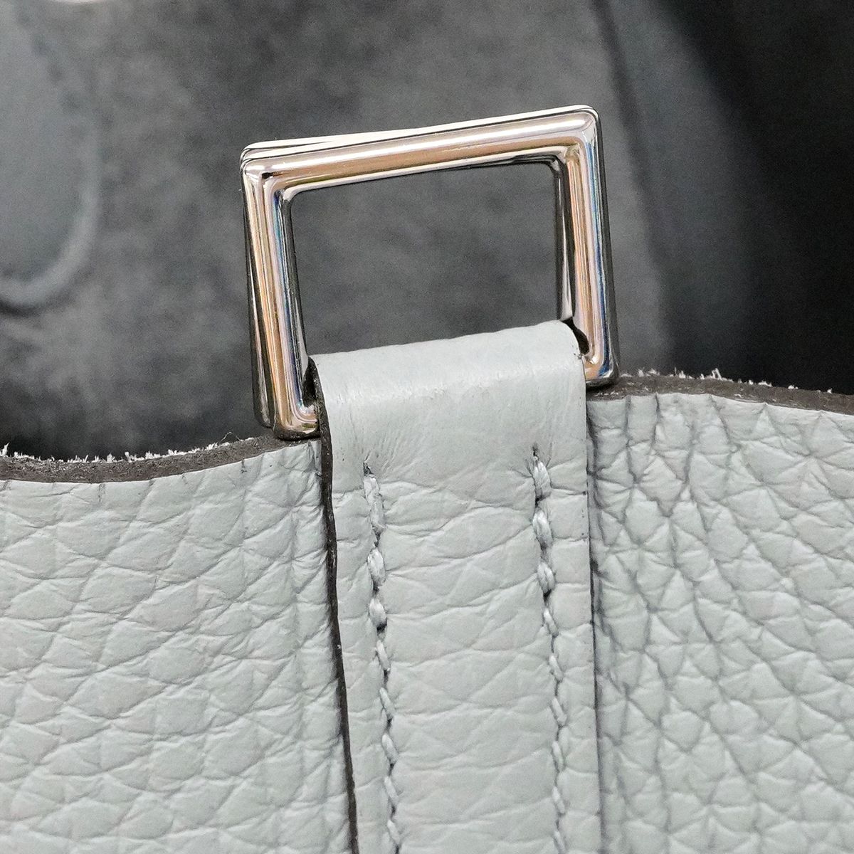 Hermes Handbag Picotin Lock PM Taurillon Clemence Blue Pale Silver — view 8
