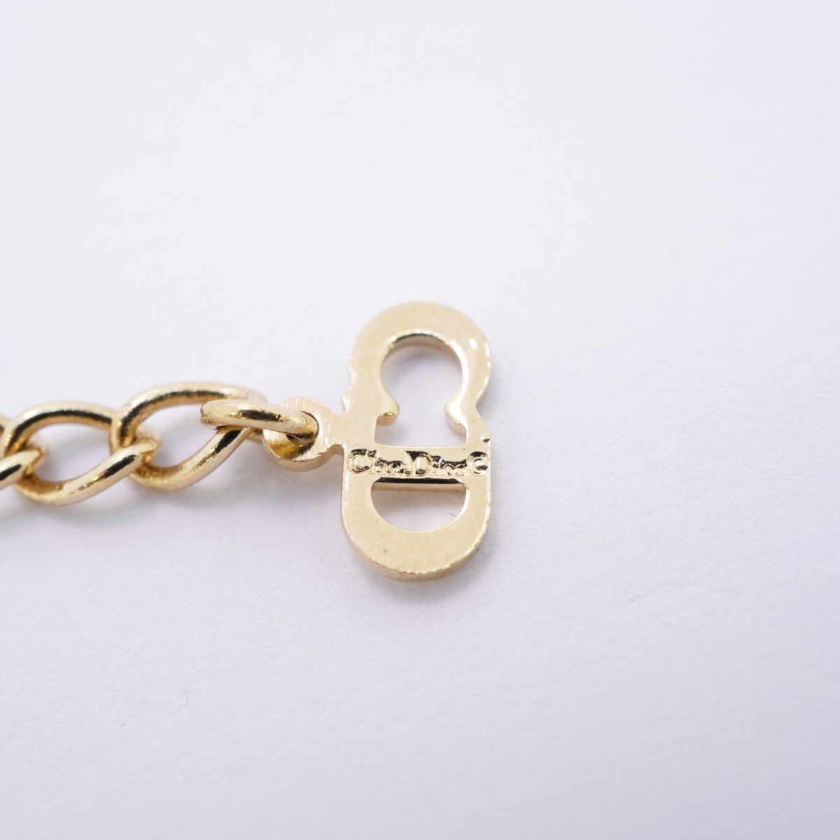 Dior Necklace CD Logo Gold Plated Rhinestone — view 5