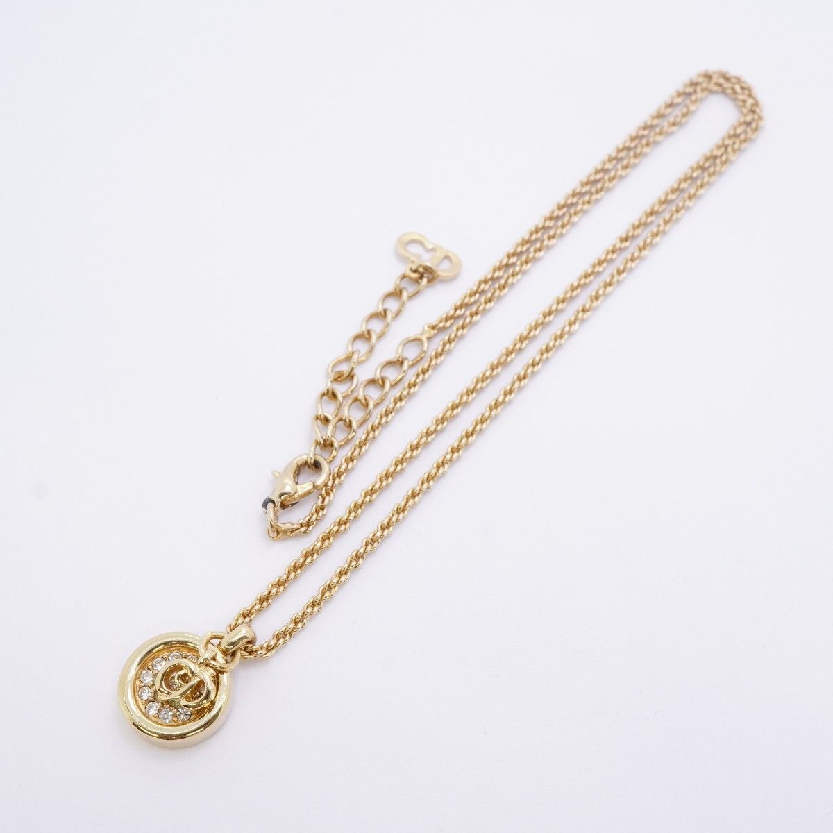 Dior Necklace CD Logo Gold Plated Rhinestone — view 3
