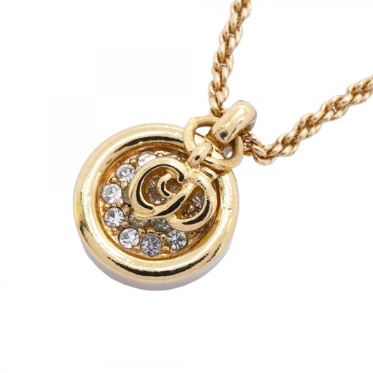 Dior Necklace CD Logo Gold Plated Rhinestone