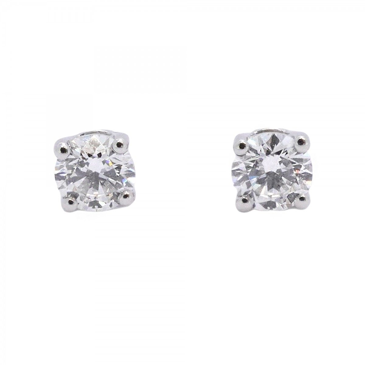 Tiffany & Co Earrings Solitaire Platinum Diamond