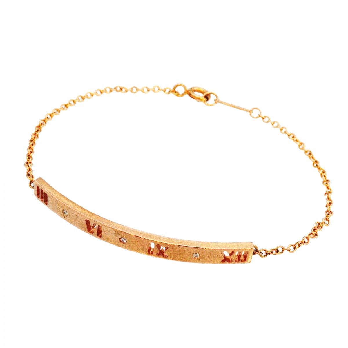 Tiffany & Co Bracelet Atlas 18k Pink Gold Diamond