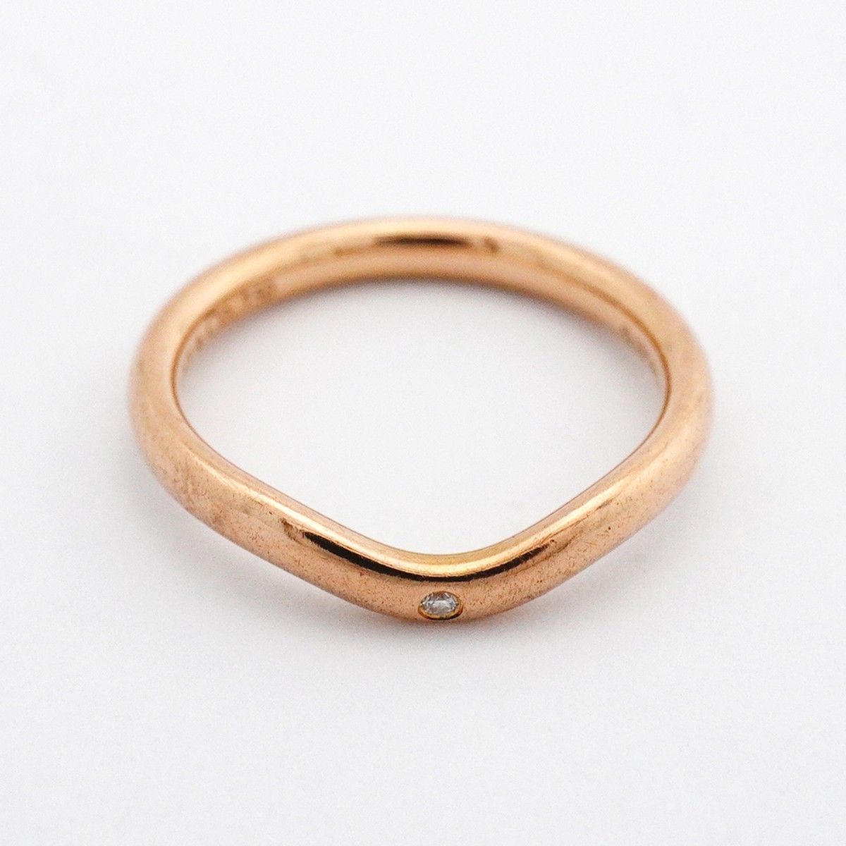 Tiffany & Co Ring Curved Band 18k Pink Gold Diamond — view 3