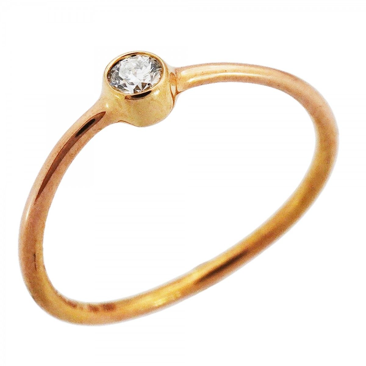 Tiffany & Co Ring Wave Single Row 18k Pink Gold Diamond