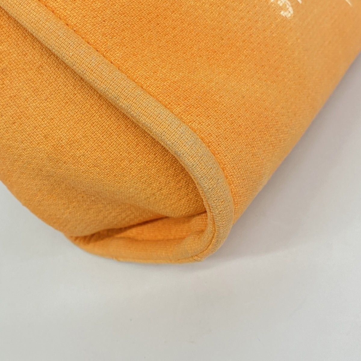 Chanel Chain Tote Deauville Canvas Orange Silver — view 6