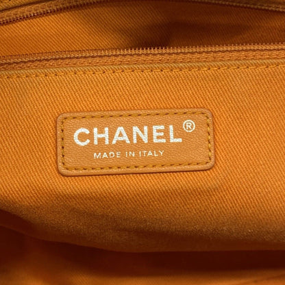 Chanel Chain Tote Deauville Canvas Orange Silver — view 5