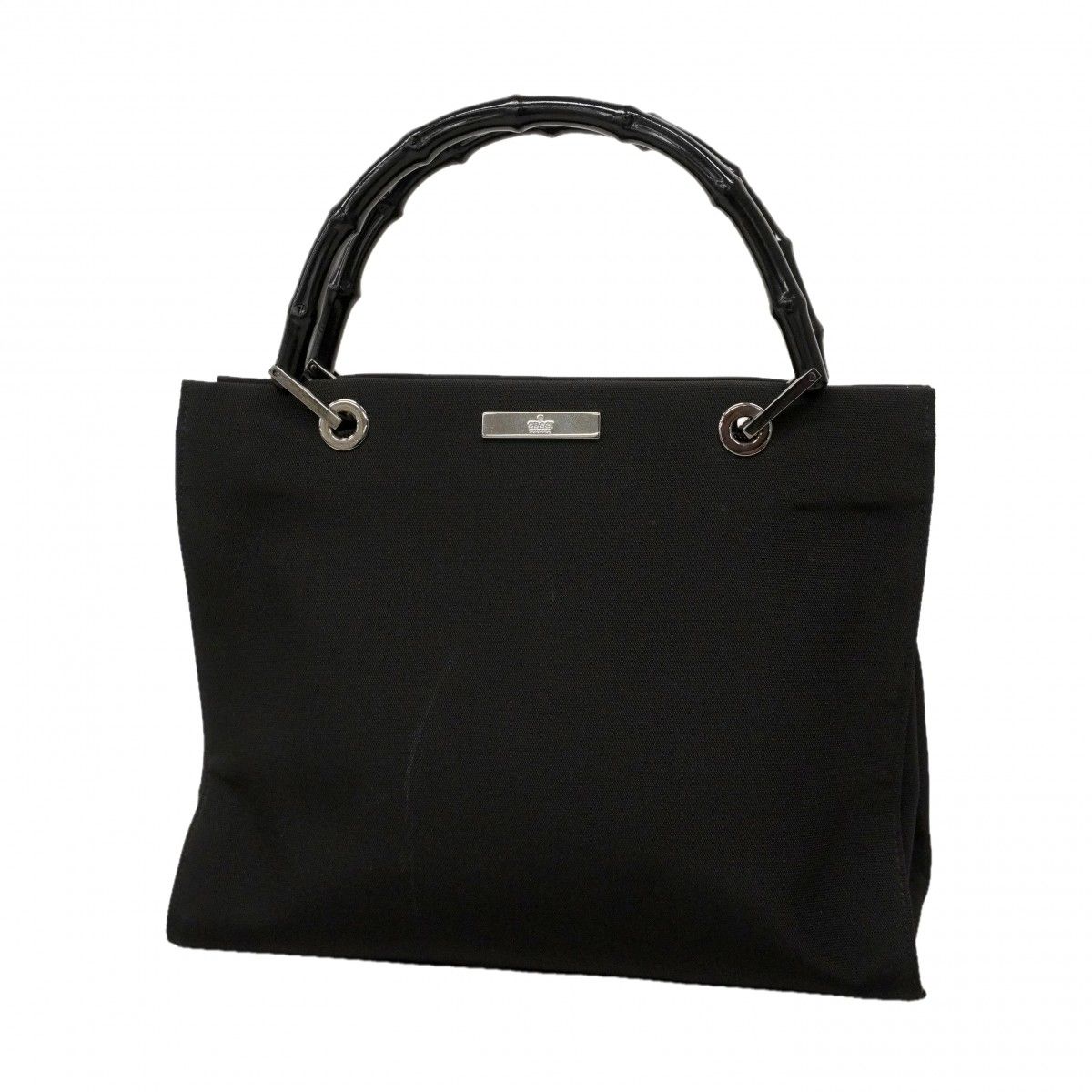 Gucci Handbag Bamboo 002 Nylon Black Silver