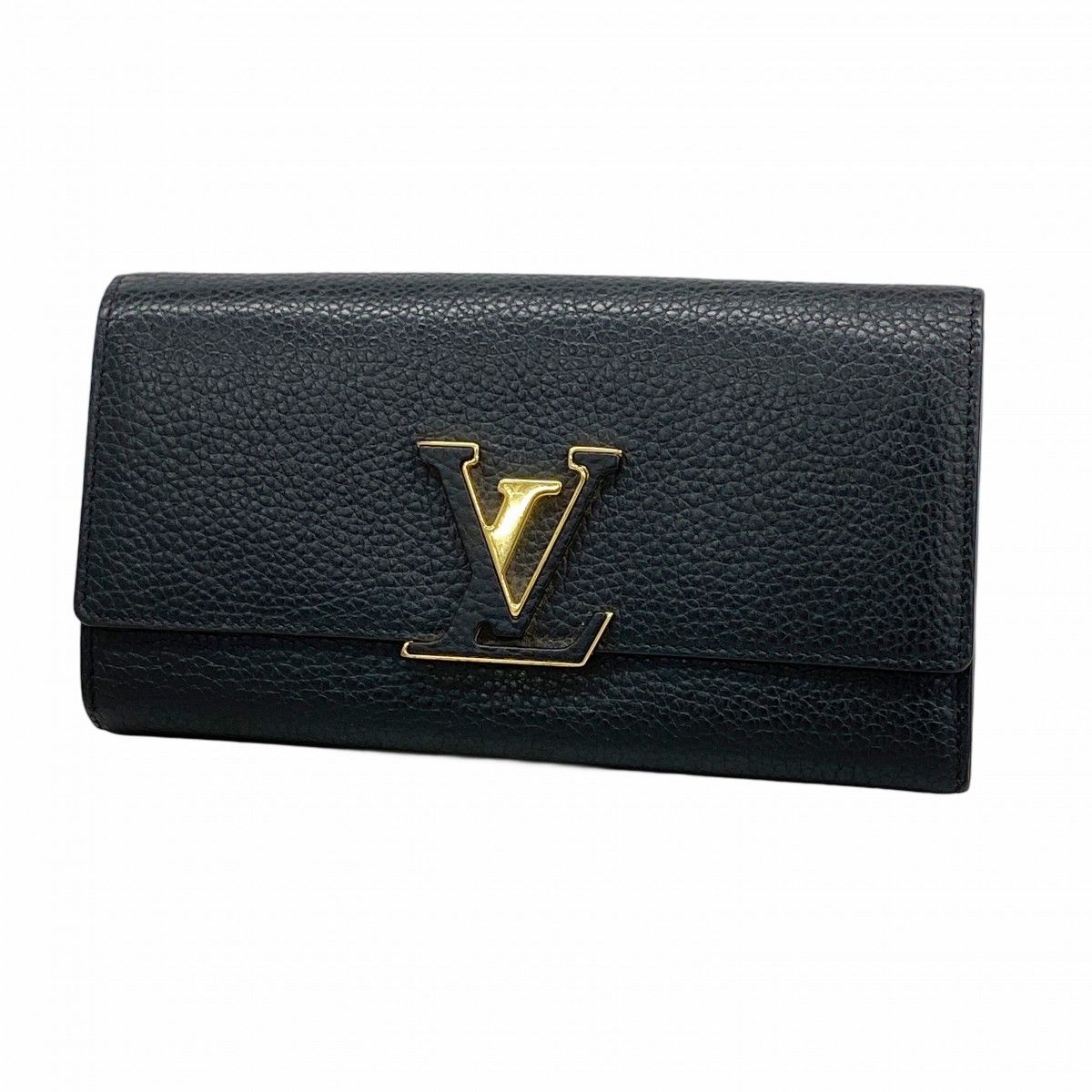 Louis Vuitton Wallet Taurillon Portefeuille Capucines Noir