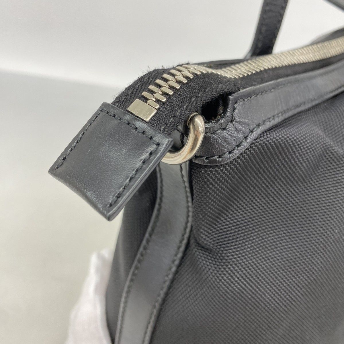 Gucci Handbag Sherry Line Nylon Black Silver 2-Way — view 8