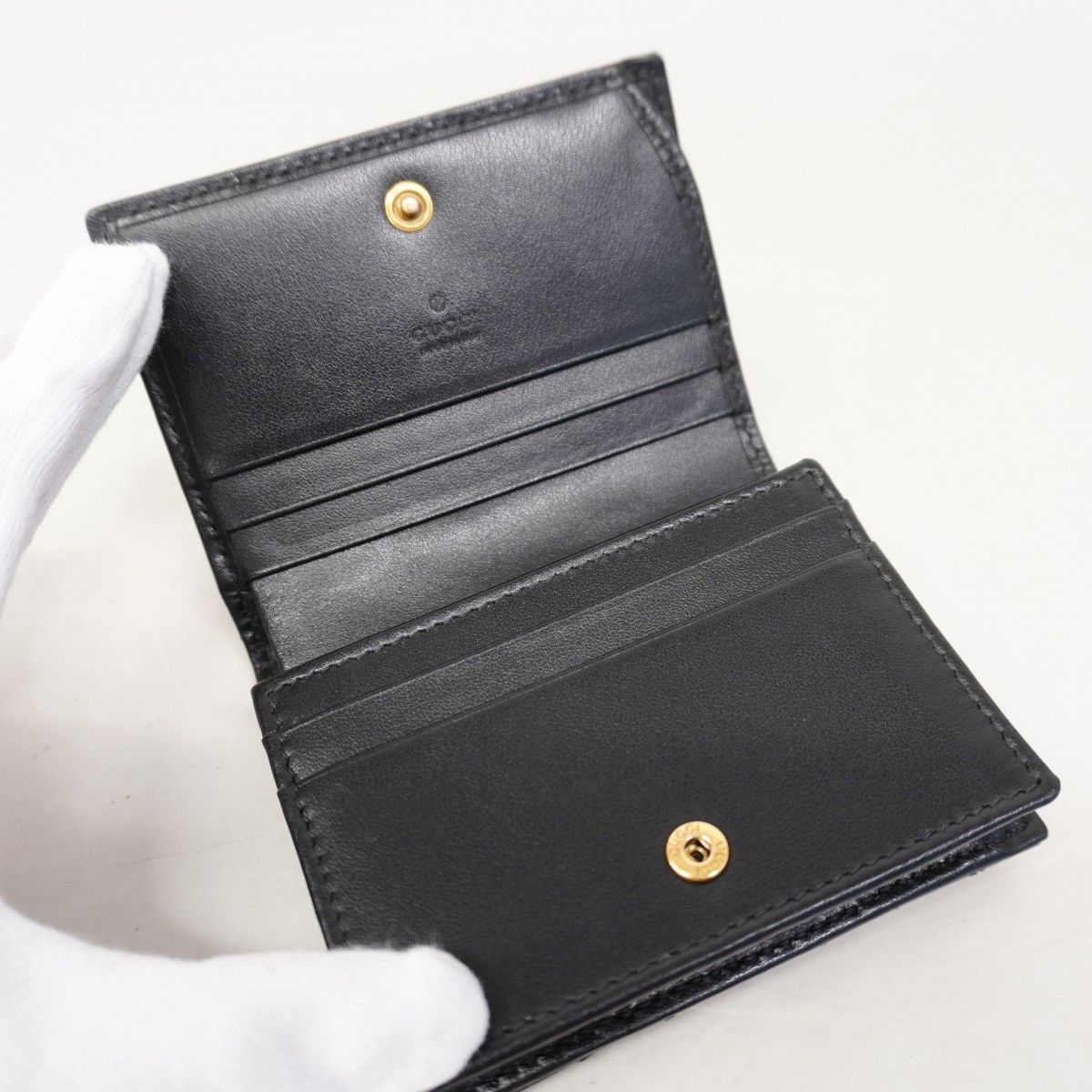 Gucci Wallet GG Marmont Leather Black Gold — view 4