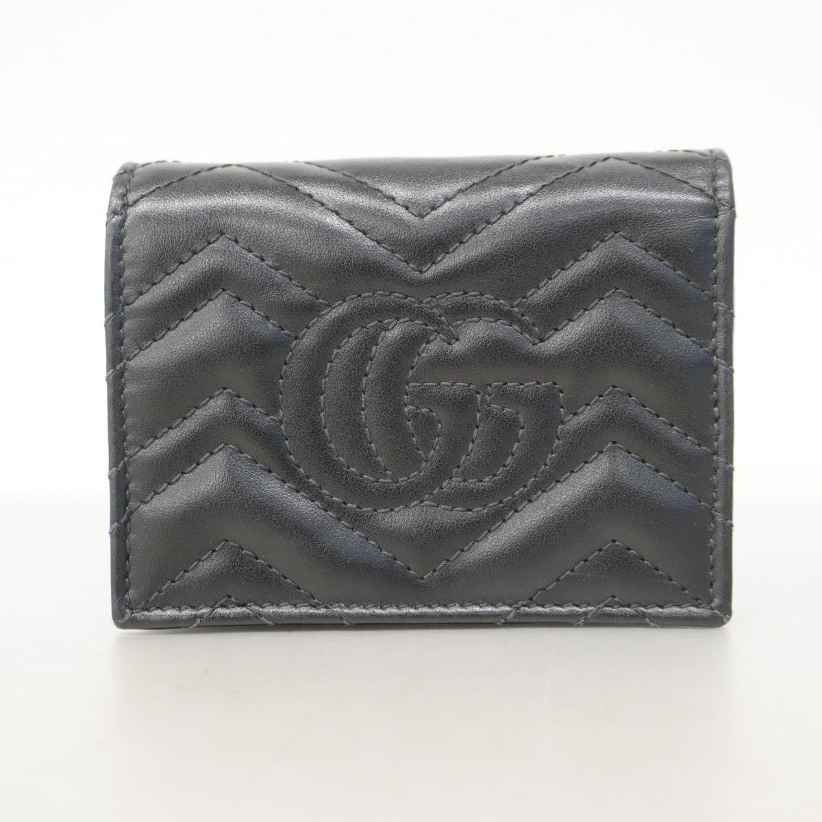 Gucci Wallet GG Marmont Leather Black Gold — view 8