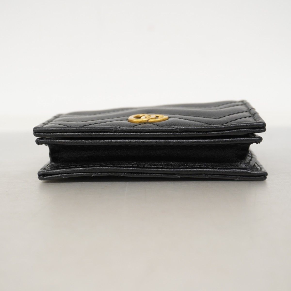 Gucci Wallet GG Marmont Leather Black Gold — view 3