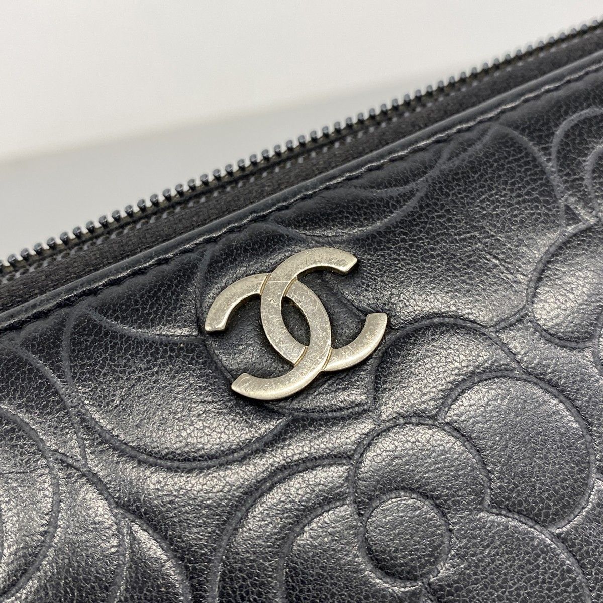 Chanel Wallet Camellia Lambskin Black Silver — view 7