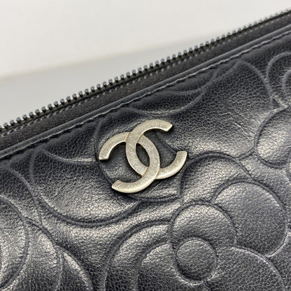 Chanel Wallet Camellia Lambskin Black Silver — view 7
