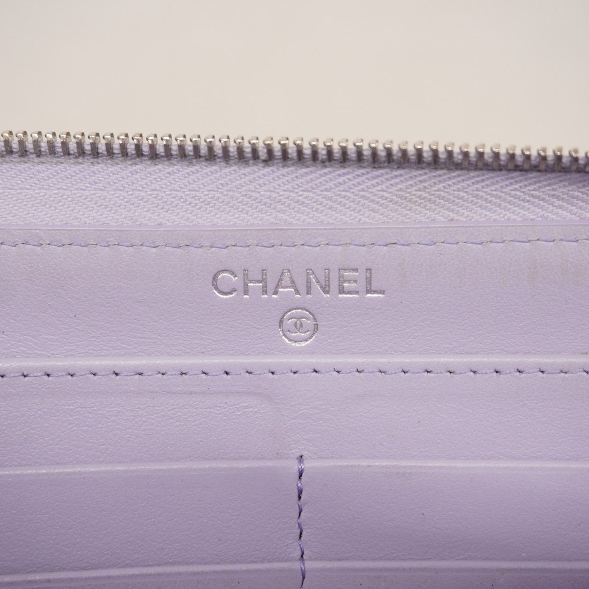 Chanel Wallet Quilted Caviar Leather Purple Silver — view 4