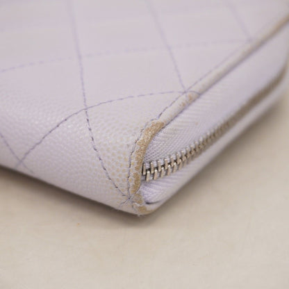 Chanel Wallet Quilted Caviar Leather Purple Silver — view 5