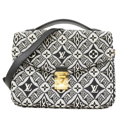 Louis Vuitton Handbag Monogram Jacquard Since Pochette Metis Black 2-Way
