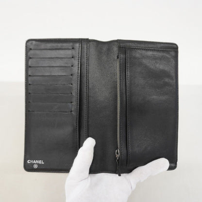 Chanel Wallet Camellia Lambskin Black Silver — view 3