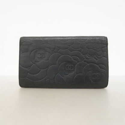 Chanel Wallet Camellia Lambskin Black Silver — view 7