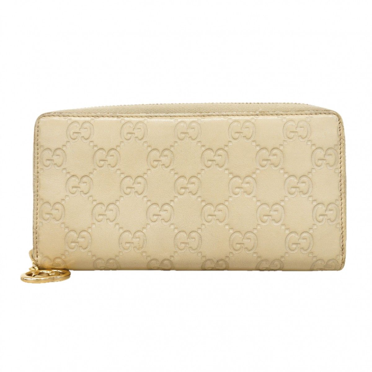 Gucci Wallet Guccissima Leather Beige Gold