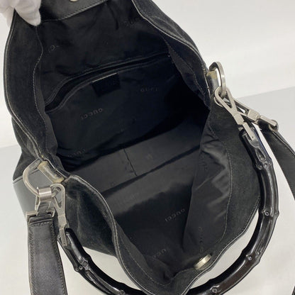 Gucci Handbag Suede Black Silver 2-Way — view 4