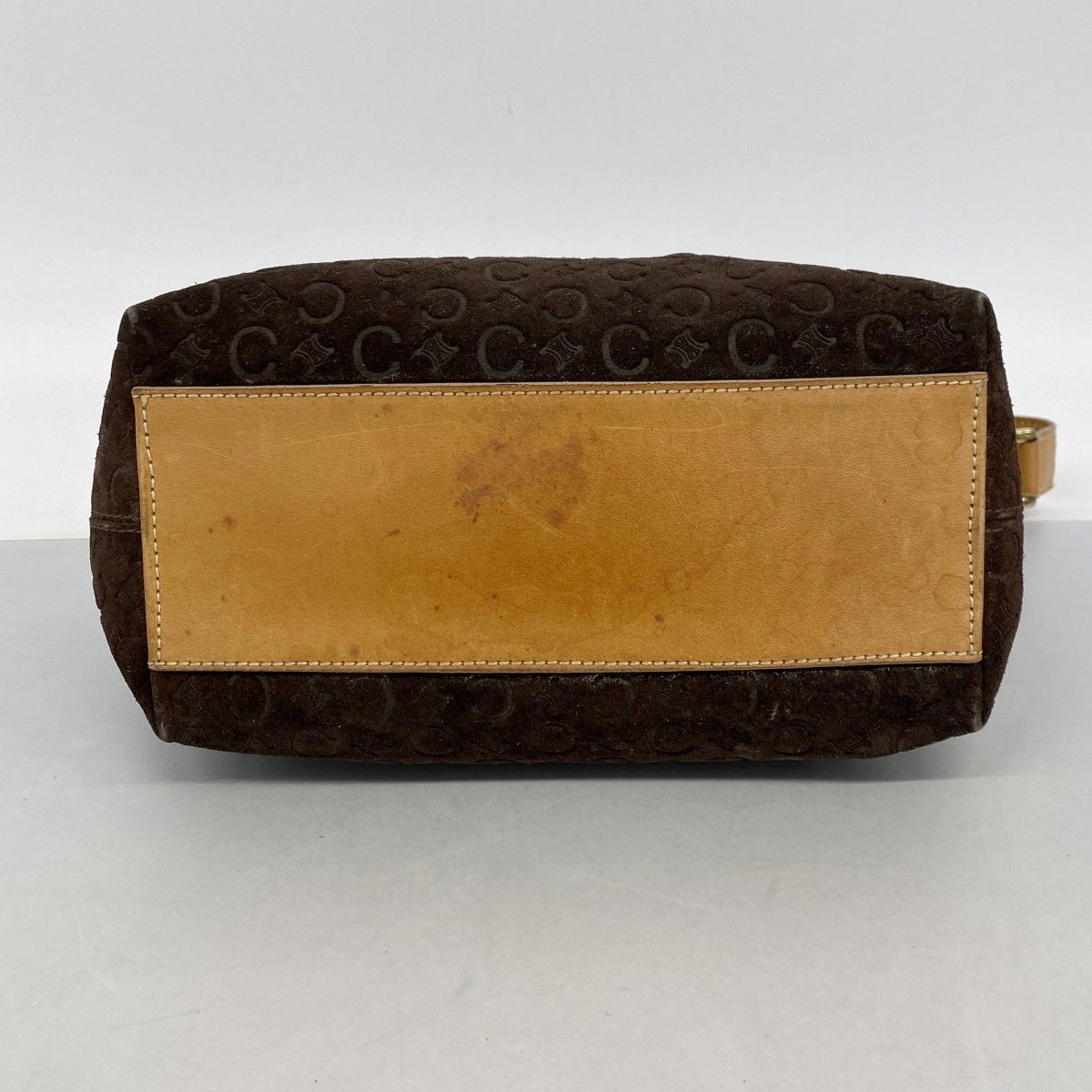 Celine Handbag C Macadam Suede Brown Gold — view 3