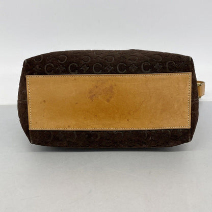 Celine Handbag C Macadam Suede Brown Gold — view 3