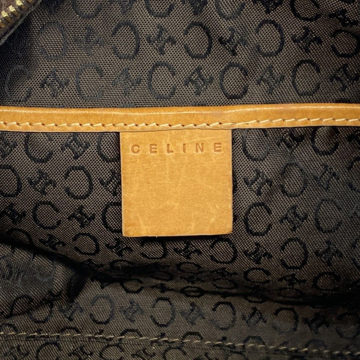 Celine Handbag C Macadam Suede Brown Gold — view 5