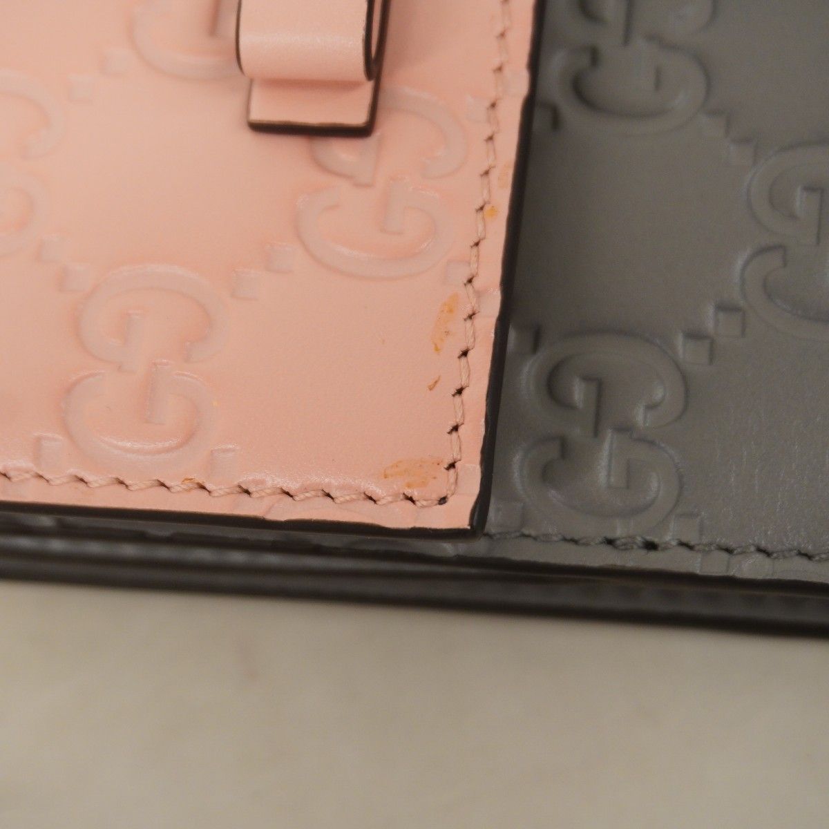 Gucci Wallet Guccissima Leather Gray Pink Champagne Gold — view 5