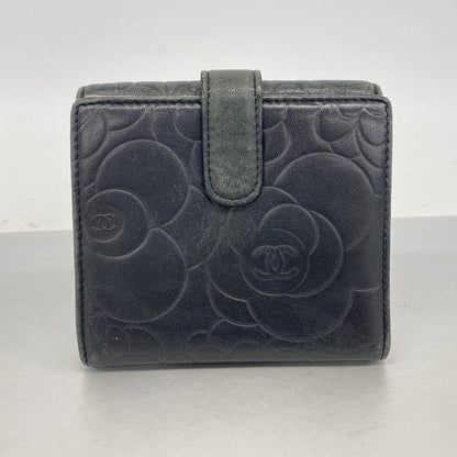 Chanel Wallet Camellia Lambskin Black Silver — view 8