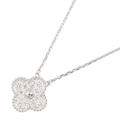 Van Cleef & Arpels Necklace Vintage Alhambra Diamond 37 41.5 cm 18k White Gold