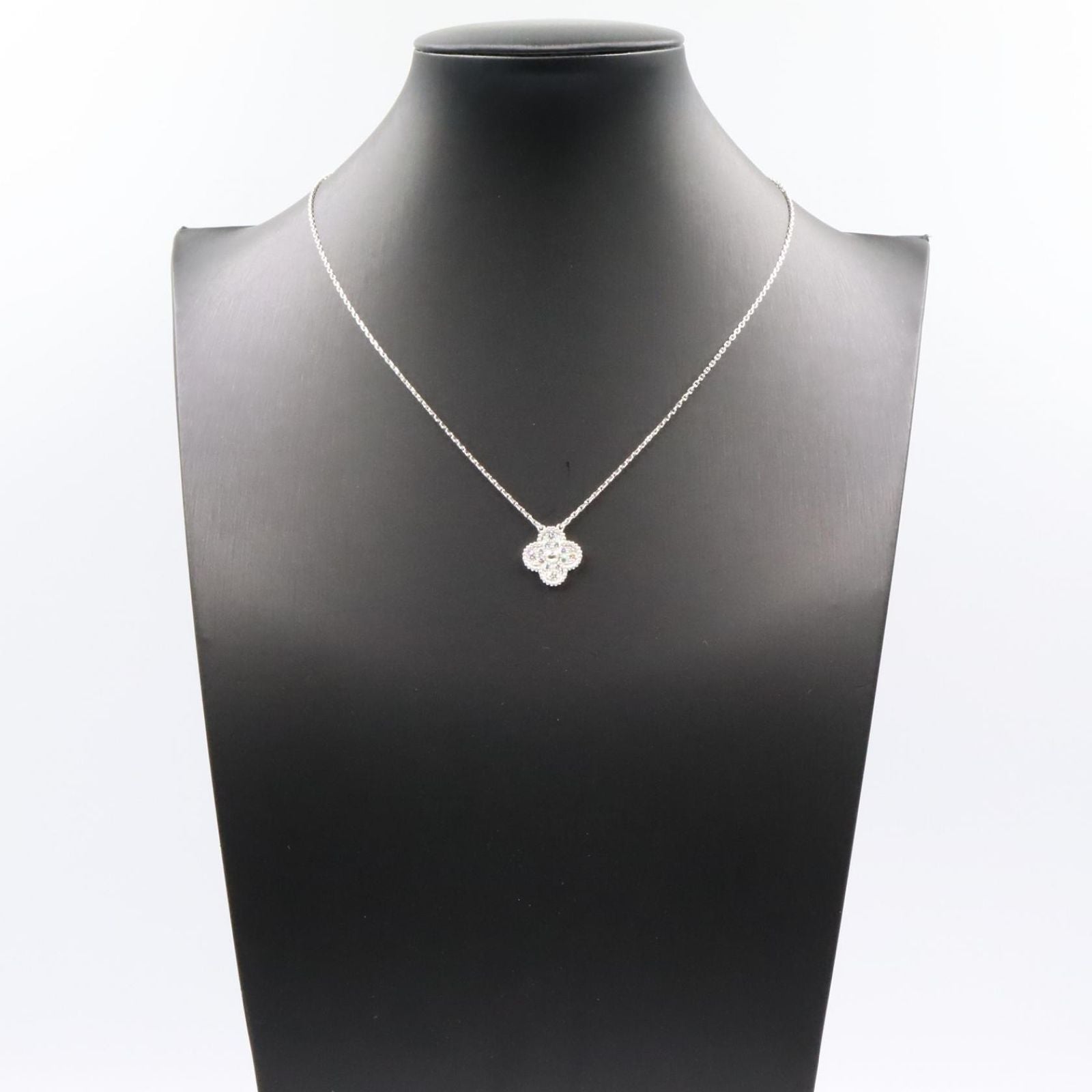 Van Cleef & Arpels Necklace Vintage Alhambra Diamond 37 41.5 cm 18k White Gold — view 5