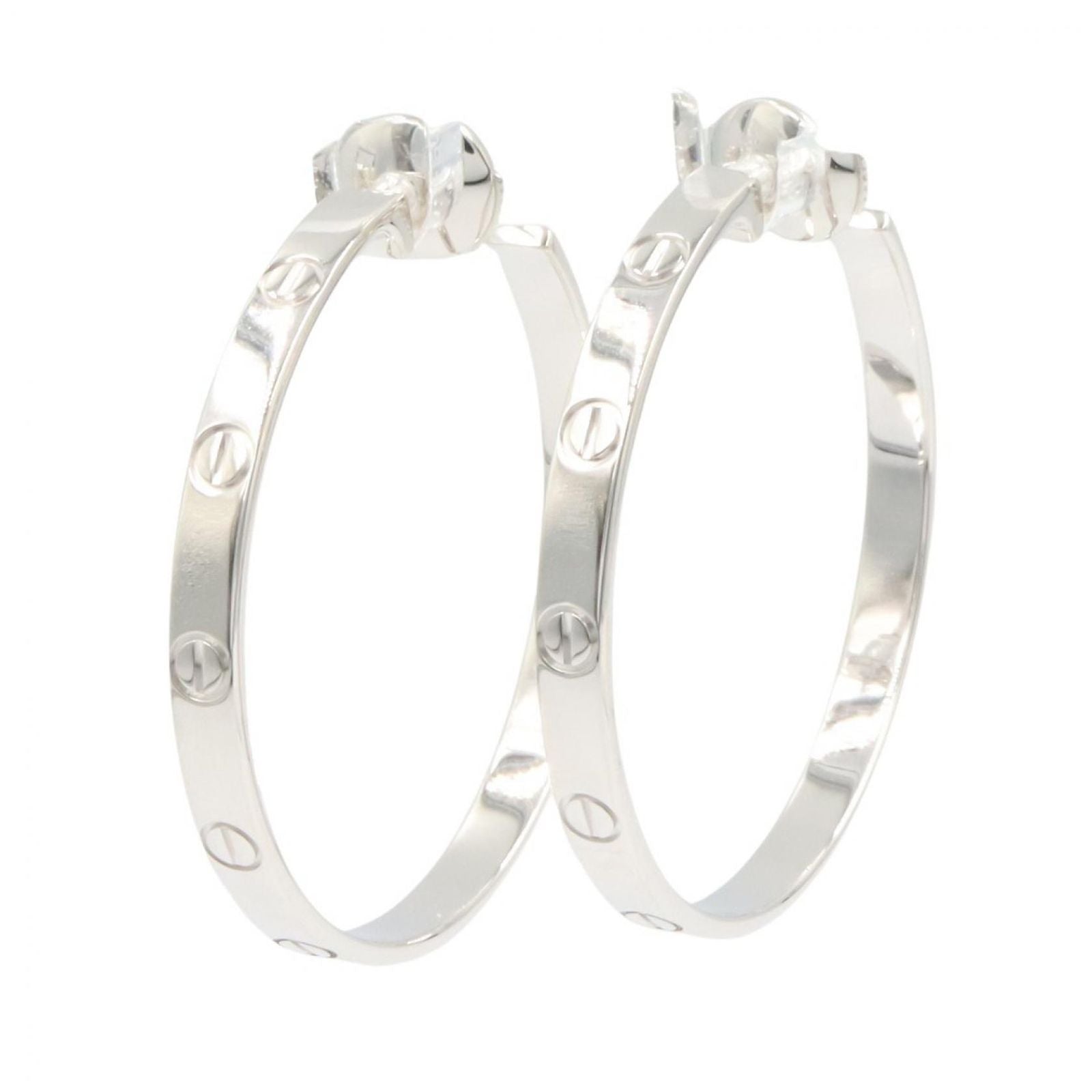 Cartier Earrings Love Hoop 18k White Gold