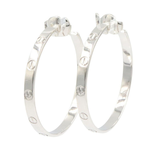 Cartier Earrings Love Hoop 18k White Gold