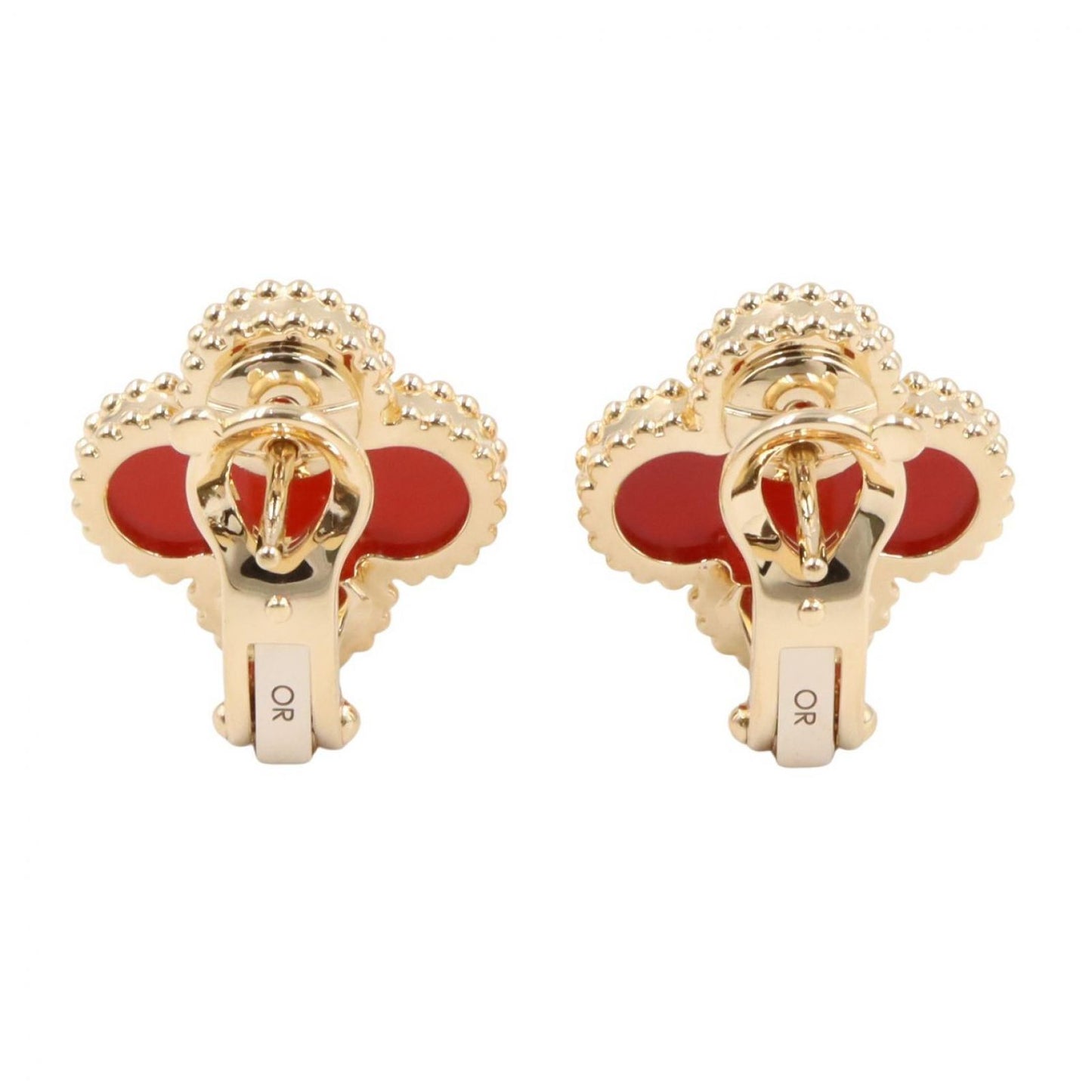 Van Cleef & Arpels Earrings Vintage Alhambra Canelian 18k — view 2