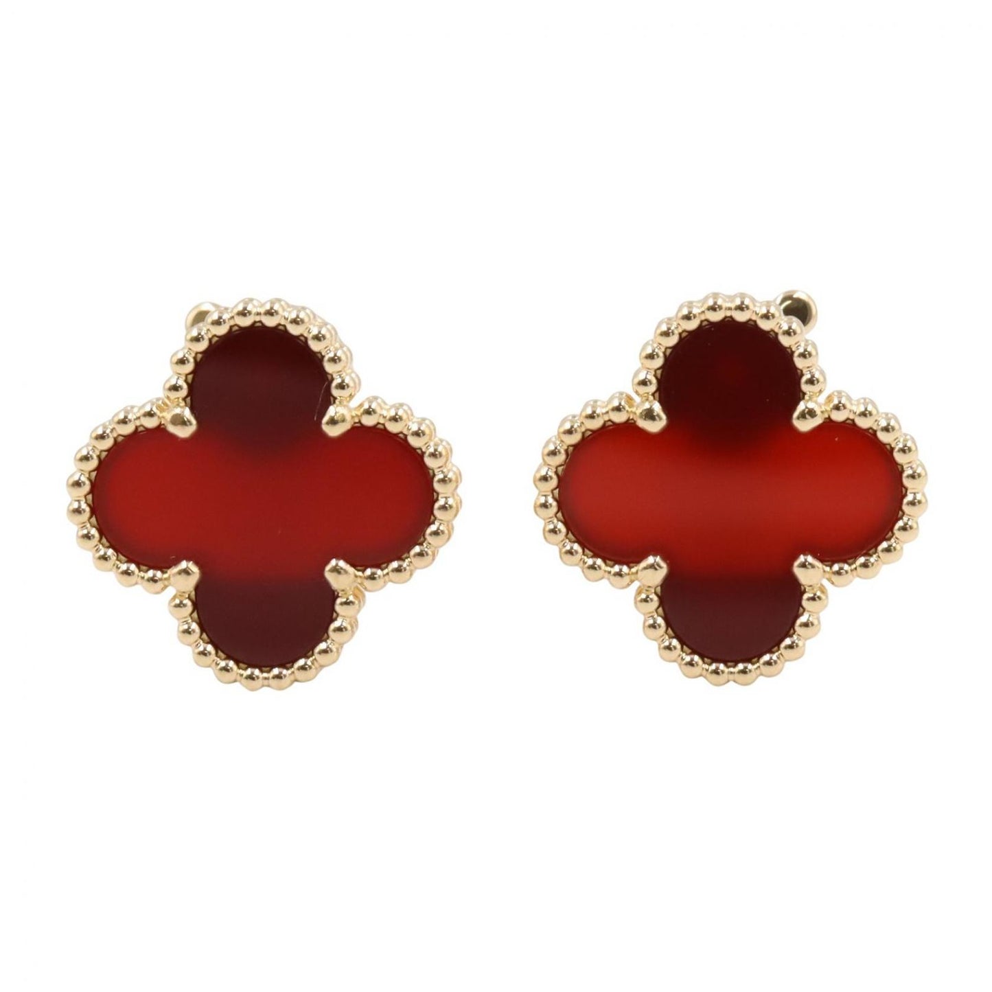 Van Cleef & Arpels Earrings Vintage Alhambra Canelian 18k