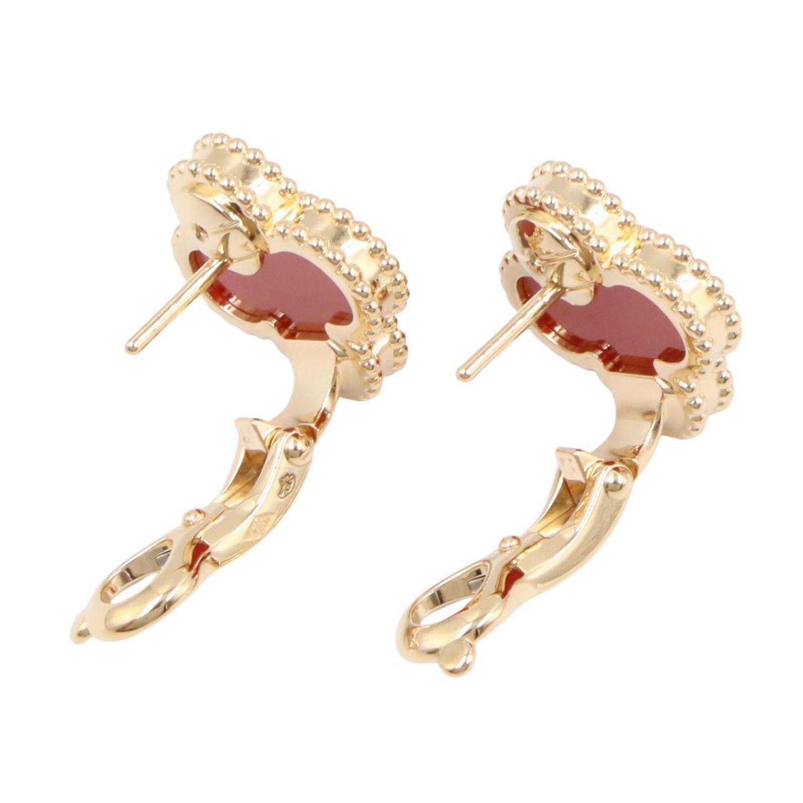 Van Cleef & Arpels Earrings Vintage Alhambra Canelian 18k — view 3