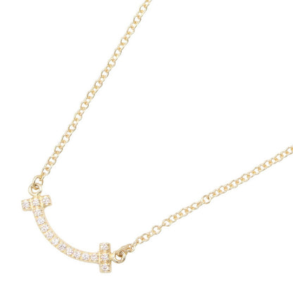 Tiffany & Co Necklace T Smile Mini Diamond 40 45.5 cm 18k
