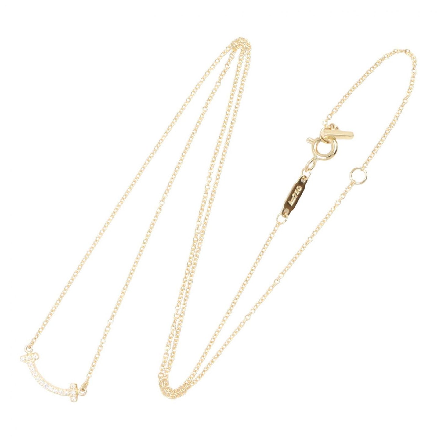 Tiffany & Co Necklace T Smile Mini Diamond 40 45.5 cm 18k — view 2