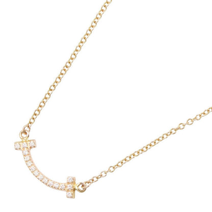 Tiffany & Co Necklace T Smile Mini Diamond 40.5 45.5 cm 18k Pink Gold