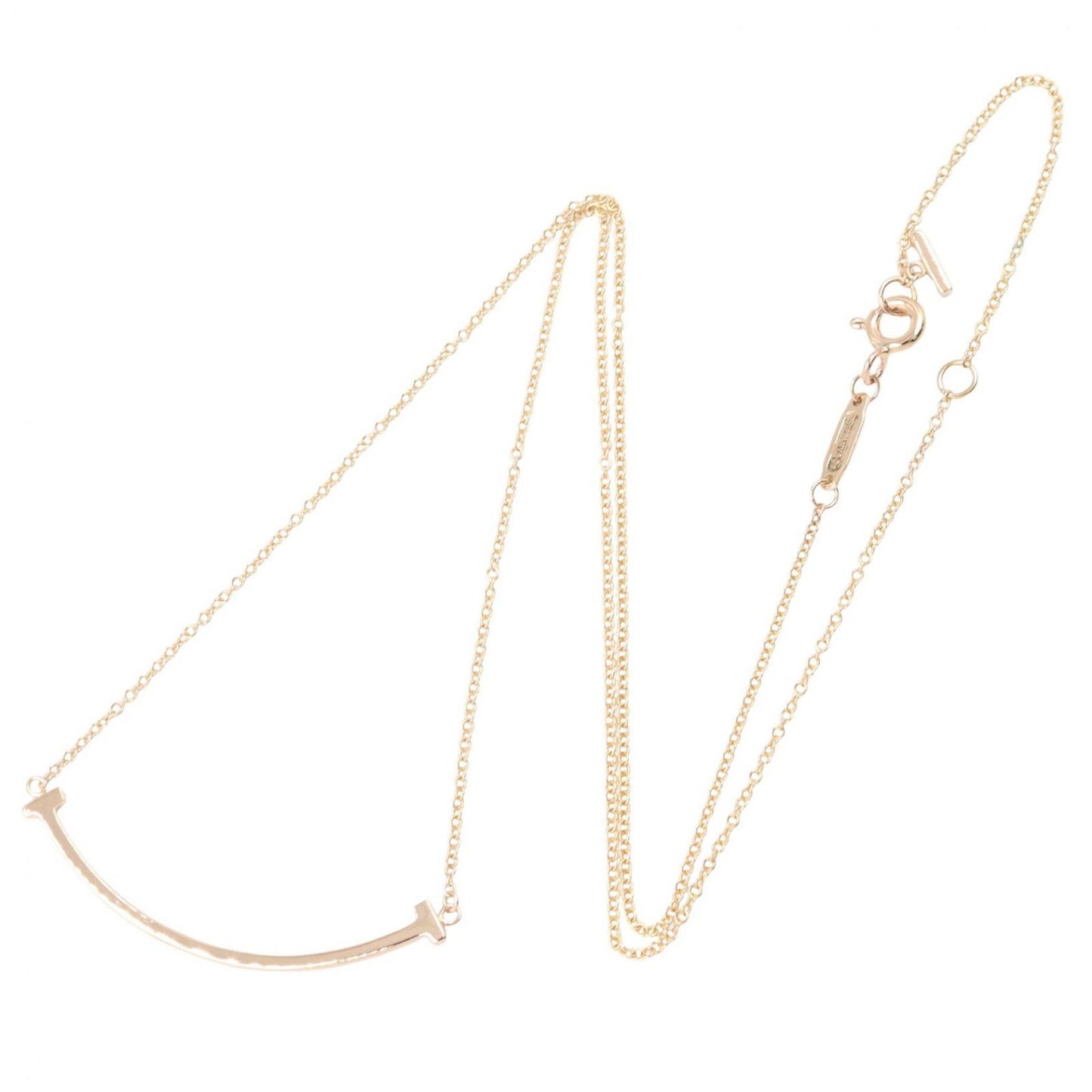 Tiffany & Co Necklace T Smile Small 40.5 45.5 cm 18k Pink Gold — view 2