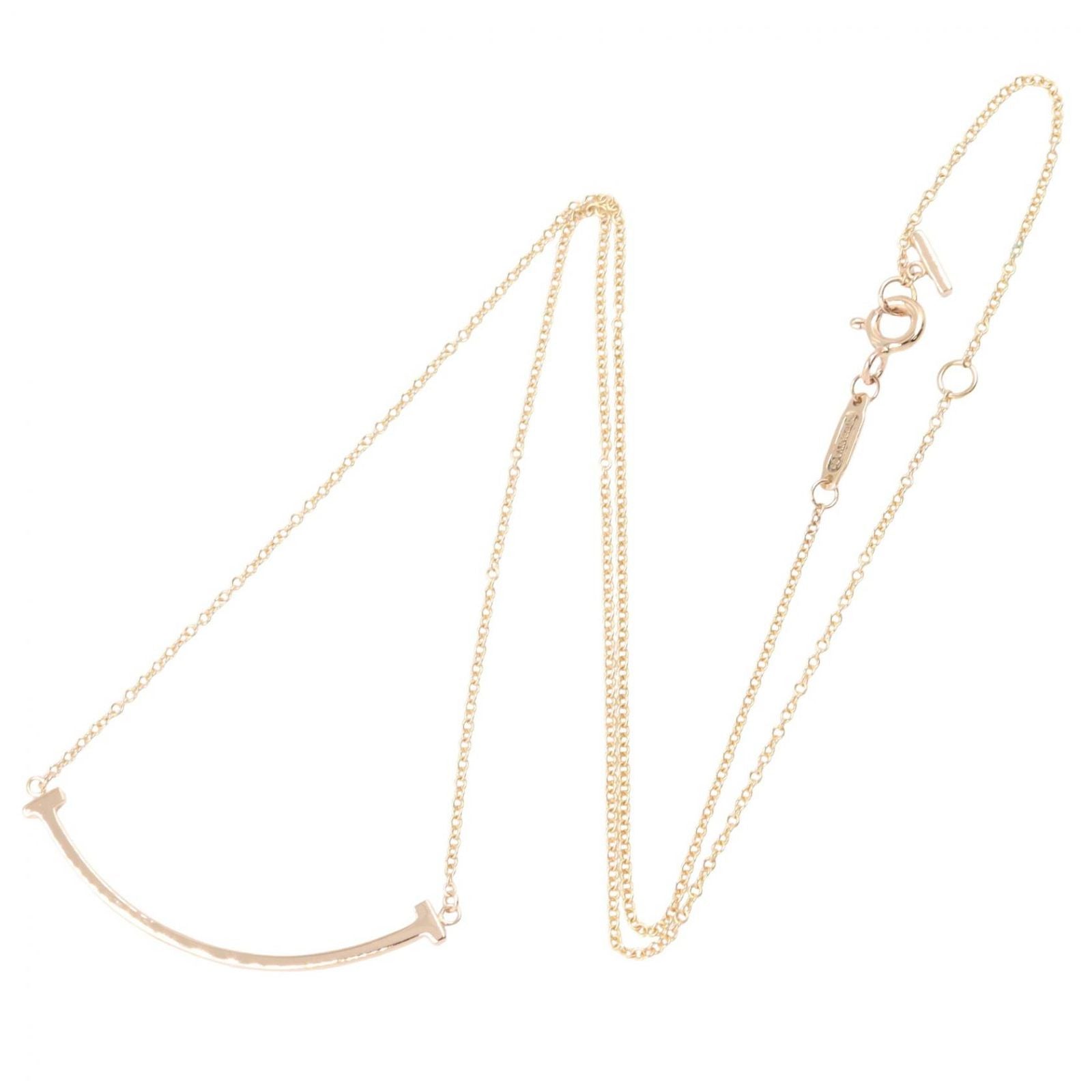 Tiffany & Co Necklace T Smile Small 40.5 45.5 cm 18k Pink Gold — view 2