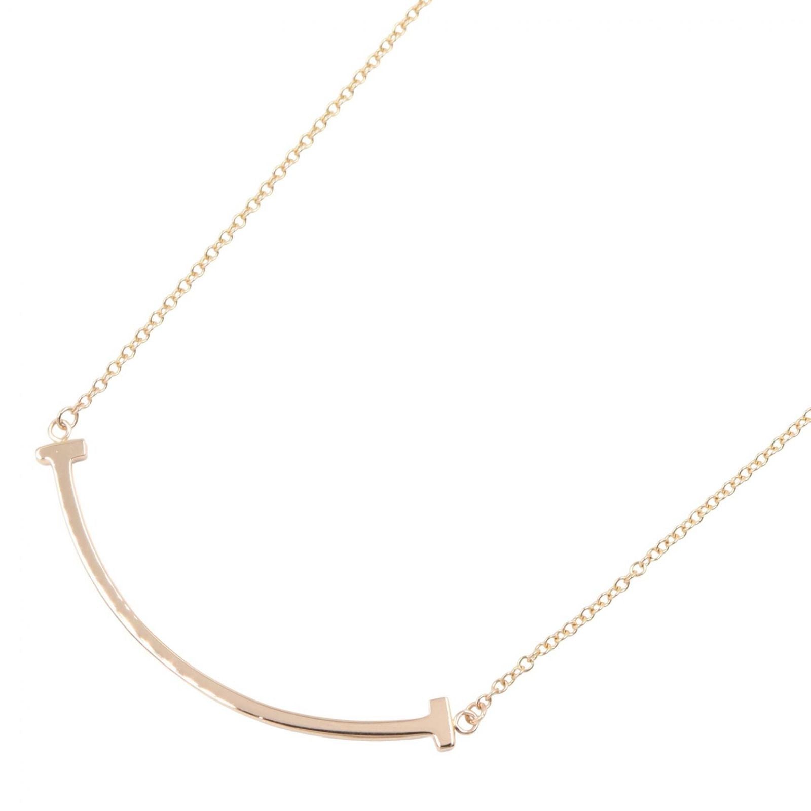 Tiffany & Co Necklace T Smile Small 40.5 45.5 cm 18k Pink Gold